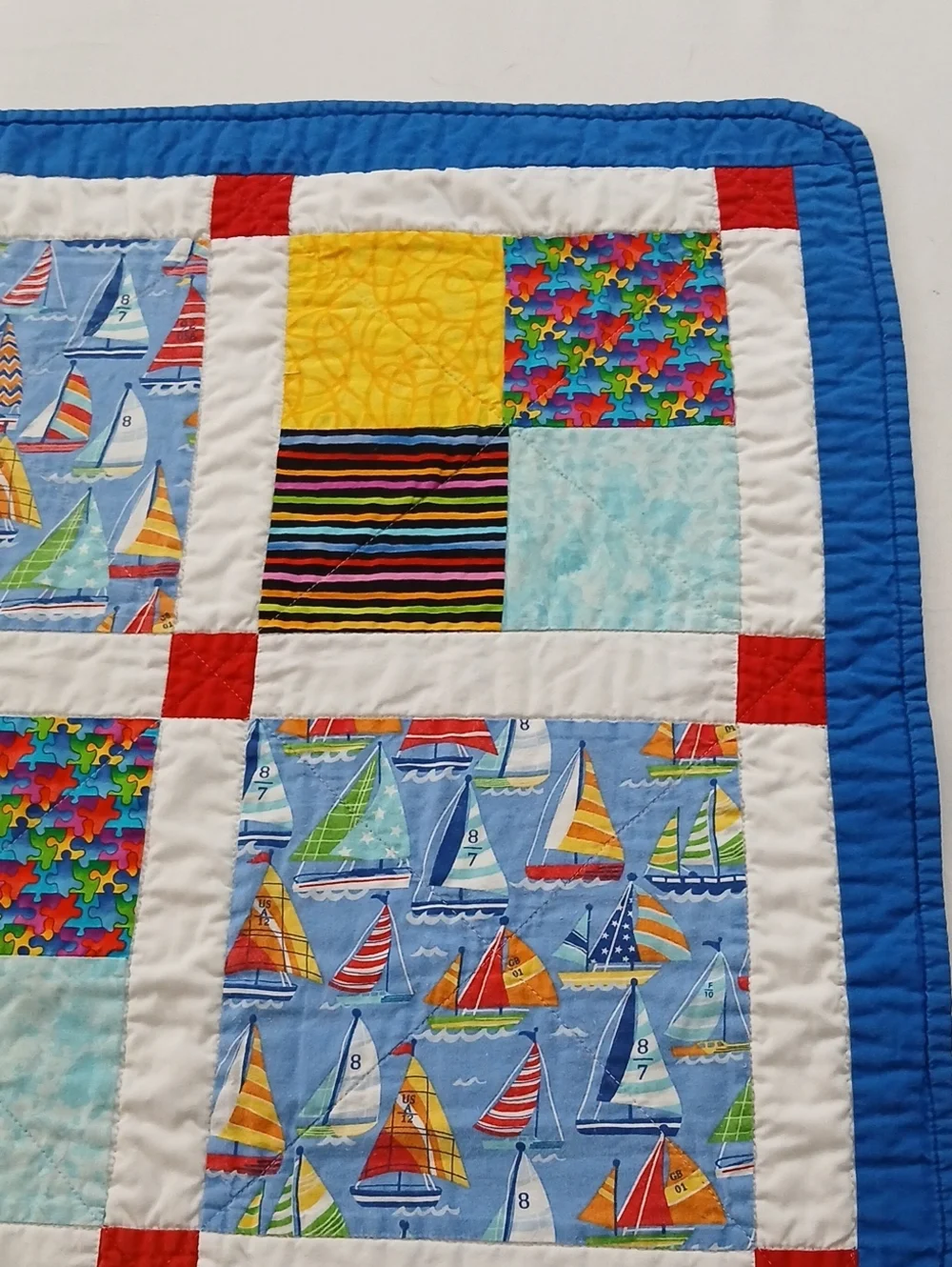 Handmade  Vintage Childs Nautical Quilt